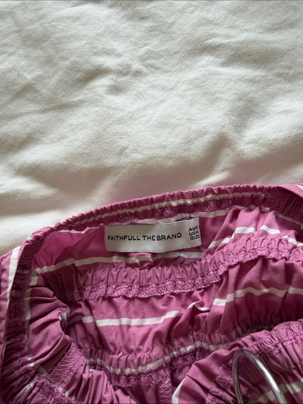 Faithfull the Brand Sleeveless Pink Stripe Maxi Dress with Smocked Waist - Picture 2 of 4